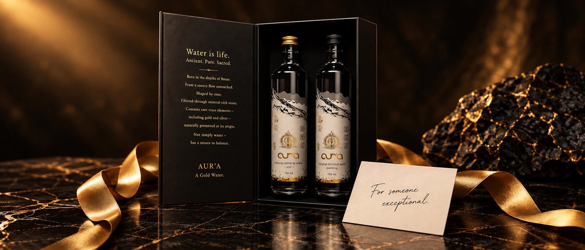 AUR’A gift box with still and sparkling water